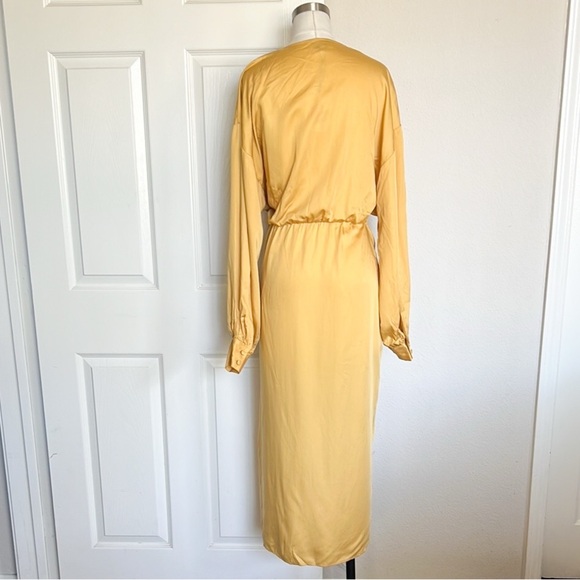NWT & Other Stories Wrap Yellow Midi Dress - Picture 4 of 9